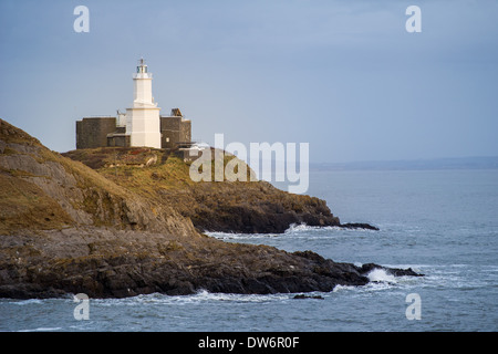 Murmelt Leuchtturm in Swansea, Großbritannien. Stockfoto