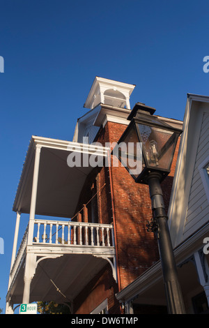 Die alten Ziegel Feuerwache #2 auf der Broad Street im Zentrum von Nevada City. Stockfoto