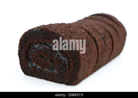Schokoladen-Biskuitrolle Stockfoto