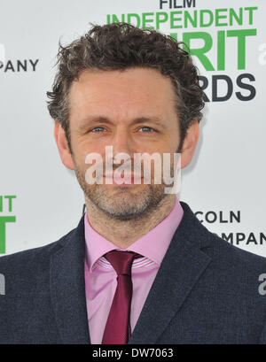 Los Angeles, Kalifornien, USA. 1. März 2014.  Michael Sheen Teilnahme an 2014 Film Independent Spirit Awards statt an den Strand von Santa Monica in Santa Monica, Kalifornien am 1. März 2014. 2014 (Kredit-Bild: © D. Long/Globe Photos/ZUMAPRESS.com) Credit: ZUMA Press, Inc./Alamy Live News Stockfoto