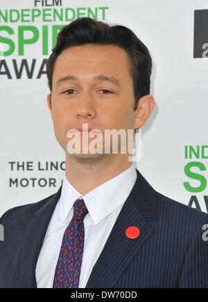 Los Angeles, Kalifornien, USA. 1. März 2014.  Joseph Gordon-Levitt, Teilnahme an den 2014 Film Independent Spirit Awards statt an den Strand von Santa Monica in Santa Monica, Kalifornien am 1. März 2014. 2014 (Kredit-Bild: © D. Long/Globe Photos/ZUMAPRESS.com) Credit: ZUMA Press, Inc./Alamy Live News Stockfoto