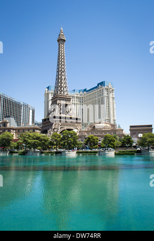 Das Paris Hotel and Casino Blick vom Bellagio hotel Stockfoto