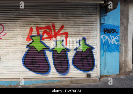 Graffiti von EPK (Auberginen König) in Tel Aviv Israel Stockfoto