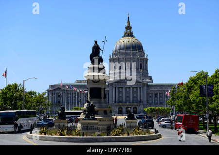 San Francisco City Hall Plaza Gebäude Regierungsgebäude Wahrzeichen historischen Geschichte Tourismus Usa Kalifornien Stockfoto