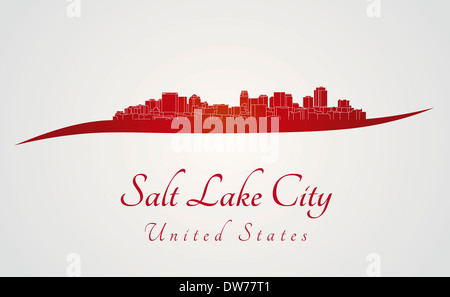 Salt Lake City Skyline im roten und grauen Hintergrund Stockfoto