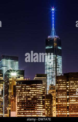 One World Trade Center (aka Freedom Tower) der höchste Wolkenkratzer in New York und der westlichen Hemisphäre Stockfoto