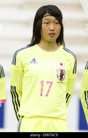 La Manga, Spanien. 1. März 2014. Hisui Haza (JPN) Football / Soccer: "La Manga Cup Frauen unter 23 nationalen Team-Turnier" match zwischen u-23-Japan 0-1 u-23-USA im La Manga Club Professional Football Centre in La Manga, Spanien. © AFLO/Alamy Live-Nachrichten Stockfoto