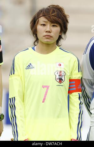 La Manga, Spanien. 1. März 2014. AMI Sugita (JPN) Football / Soccer: "La Manga Cup Frauen unter 23 nationalen Team-Turnier" match zwischen u-23-Japan 0-1 u-23-USA im La Manga Club Professional Football Centre in La Manga, Spanien. © AFLO/Alamy Live-Nachrichten Stockfoto