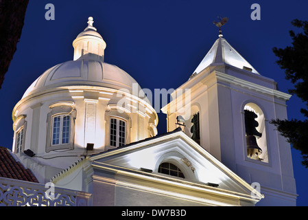 Portugal, Algarve: Nächtliche Blick der Pfarrei Kirche von Castro Marim Stockfoto