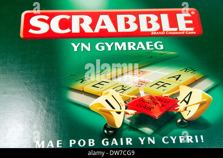 Die walisische Sprachversion von Scrabble Brettspiel. Stockfoto