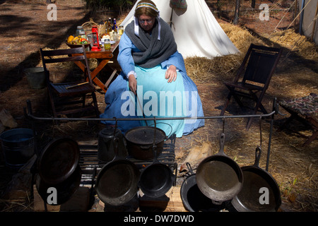 Reenactment im Olustee Schlachtfeld Historic State Park in der Nähe von Lake City, Florida, USA Stockfoto