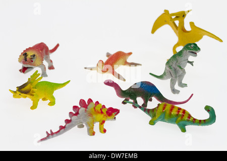 Kleines Spielzeug Dinosaurier Figuren. Stockfoto