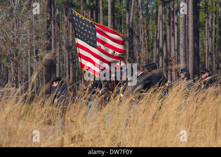 Reenactment der Schlacht von Olustee, Olustee Schlachtfeld Historic State Park in der Nähe von Lake City, Florida, USA Stockfoto