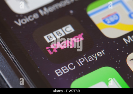 BBC iPlayer-app-Symbol auf dem Handy. Stockfoto