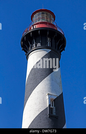 Die Saint Augustine Lighthouse auf Anastasia Insel 1874 gebaut und entworfen von Paul J. Pelz, steht 165 Fuß (50 Meter) hoch. Stockfoto