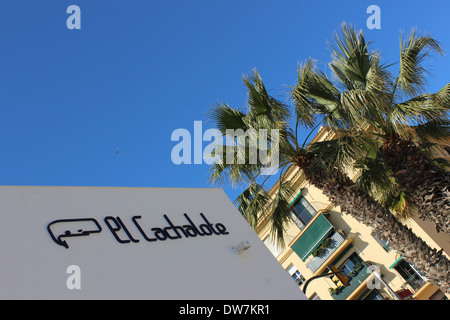 Beach Restaurant am Paseo Maritimo, Malaga Stockfoto