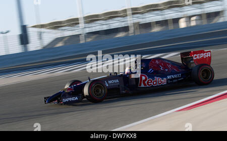 Sakhir, Bahrain. 2. März 2014. Vierter Tag der offiziellen Tests in Bahrain Formel Eins Grand Prix im 2. März 2014 Credit: Ahmed Alfardan/NurPhoto/ZUMAPRESS.com/Alamy Live News Stockfoto