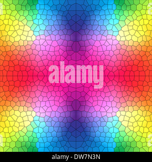 Abstrakten Regenbogen farbige Glasmalerei Muster Stockfoto