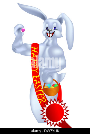Osterhase isoliert auf weißem Hintergrund Stockfoto