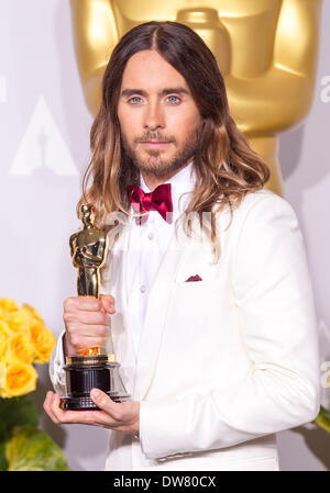 JARED LETO 86TH ANNUAL ACADEMY AWARDS DRUCKSAAL LOS ANGELES USA 2. März 2014 Stockfoto