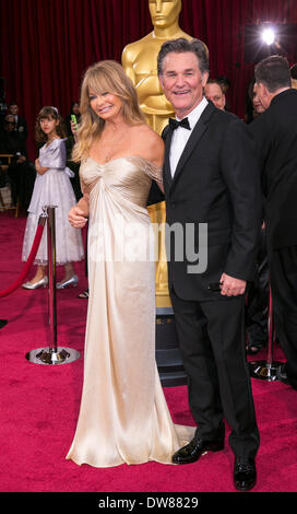 GOLDIE HAWN KURT RUSSELL 86TH ANNUAL ACADEMY AWARDS RED CARPET LOS ANGELES USA 2. März 2014 Stockfoto