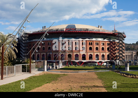 Ehemalige Stierkampfarena Las Arenas in Barcelona, Spanien. Stockfoto