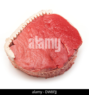 Oberseite des britisches Rindfleisch Gelenk (0,8 kg) isoliert auf einem weißen Studio-Hintergrund. Stockfoto