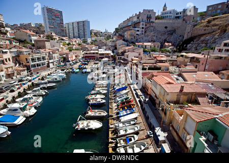 Der Hafen in Vallon des Auffes, Marseille, Frankreich Stockfoto