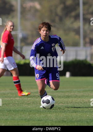 La Manga, Spanien. 3. März 2014.  Japan V Norwegen, Womens unter 23 Turnier, La Manga, Spanien Mina Tanaka - Japan Foto von Tony Henshaw/Alamy Live News Stockfoto