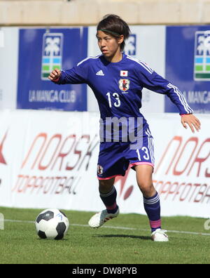 La Manga, Spanien. 3. März 2014.  Japan V Norwegen, Womens unter 23 Turnier, La Manga, Spanien Mai Kyokawa - Japan Foto von Tony Henshaw/Alamy Live News Stockfoto