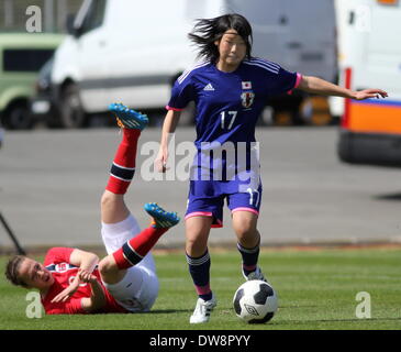 La Manga, Spanien. 3. März 2014.  Japan V Norwegen, Womens unter 23 Turnier, La Manga, Spanien Hisui Haza - Japan Foto von Tony Henshaw/Alamy Live News Stockfoto