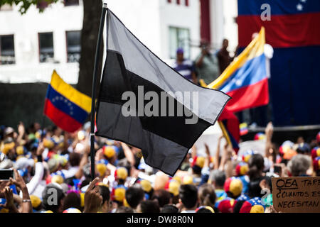 Caracas, Venezuela. 3. März 2014. Demonstranten teilnehmen an einen Protest gegen die Regierung in Caracas, Venezuela, am 3. März 2014. Bildnachweis: Boris Vergara/Xinhua/Alamy Live-Nachrichten Stockfoto