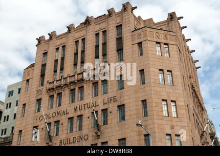 Colonial Mutual Life, Art deco / Stripped Classical Style Building, Hobart, Tasmanien, Australien Stockfoto