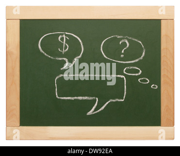 Sprechblasen an Tafel Stockfoto
