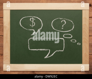 Sprechblasen an Tafel Stockfoto