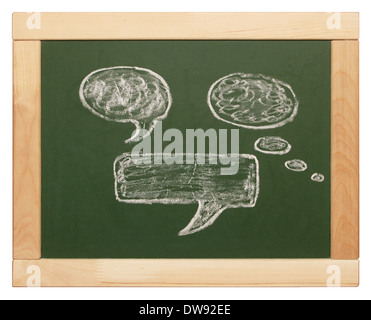 Sprechblasen an Tafel Stockfoto