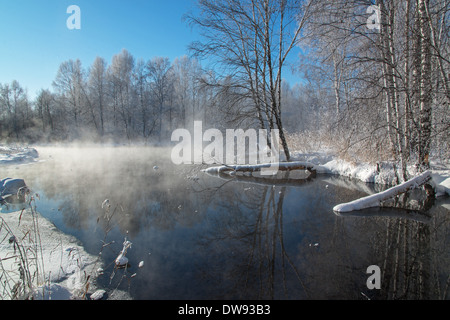 Winterlandschaft. Altai, Sibirien, Russland Stockfoto