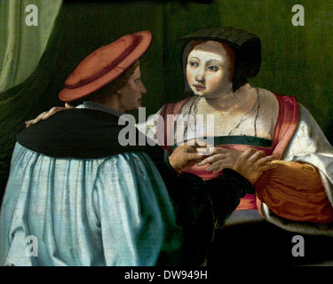 Die Verlobten 1525 LUCAS VAN LEYDEN (LEIDEN, 1494-1533) niederländischen Niederlande Stockfoto