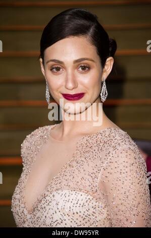 EMMY ROSSUM 2014 VANITY FAIR LOS ANGELES USA 03 März 2014 Stockfoto