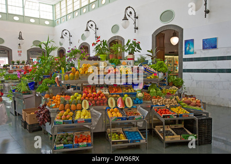 Obst stand in der Markthalle, Santa Cruz De La Palma, La Palma, Kanarische Inseln, Spanien Stockfoto