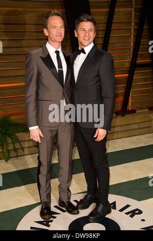 NEIL PATRICK HARRIS & DAVID BURTKA 2014 VANITY FAIR LOS ANGELES USA 03 März 2014 Stockfoto