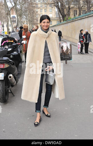Giovanna Battaglia Ankunft in der Start-und Landebahn Dior zeigen während der Paris Fashion Week - 28. Februar 2014 - Start-und Landebahn Manhattan/Celine Gaille/picture alliance Stockfoto