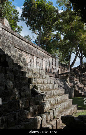 Maya-Ruinen in einer Ausgrabungsstätte Copan Copan Ruinas Honduras Stockfoto