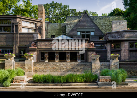 Frank Lloyd Wright Wohnhaus und Atelier Oak Park, Illinois Stockfoto