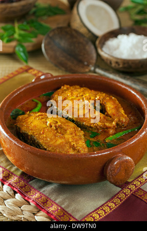 Fisch-Curry Mangalore. Süd-west Indien Essen Stockfoto