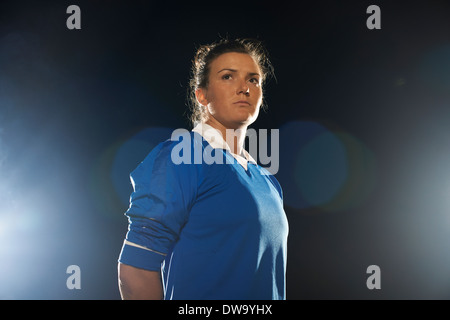 Porträt von weiblichen Fußballspieler und-Trainer Stockfoto