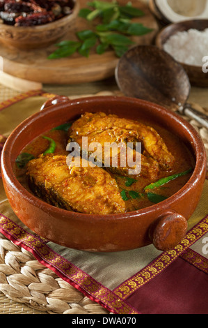 Fisch-Curry Mangalore. Süd-west Indien Essen Stockfoto