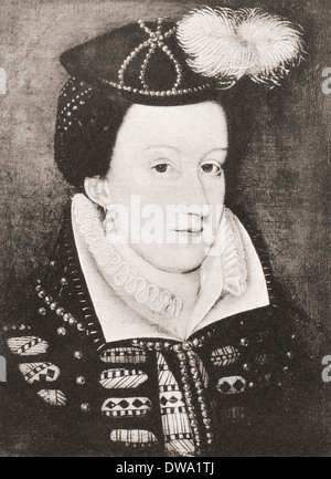 Mary, Queen of Scots, 1542 –1587, aka Mary Stuart, Maria i. von Schottland. Königin Regnant von Schottland und Gemahl der Königin von Frankreich. Stockfoto