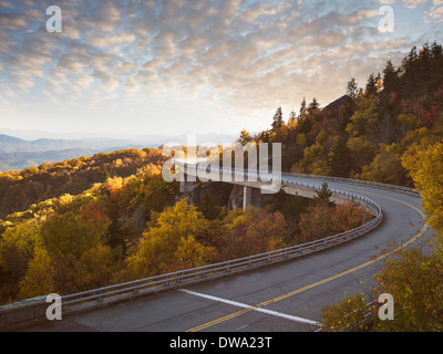 Autobahn, geschwungene durch Blue Ridge Parkway, North Carolina, USA Stockfoto