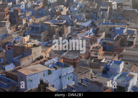 Luftaufnahme von die blaue Stadt Jodhpur, Rajasthan, Indien Stockfoto